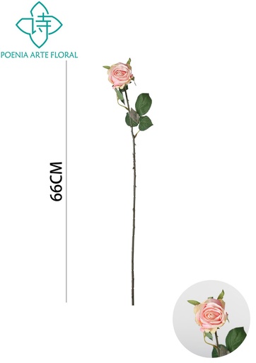[631147粉] Rosa artificial de 66 cm - Nuevos productos