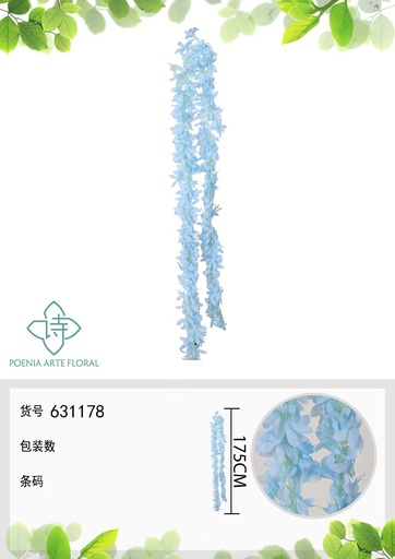 [631178-2AMARILLO] Rama de hortensias artificiales 175cm - Flores decorativas