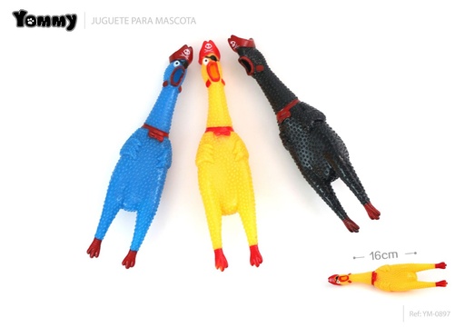 [YM0897] Juguete de vinilo Pollo isla pequeño 16 cm - Accesorios para mascotas