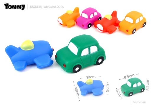 [YM1644] Juguete de vinilo para mascotas auto/avión 9.5*6*5.5 cm/10*10*5 cm - Juguetes de goma