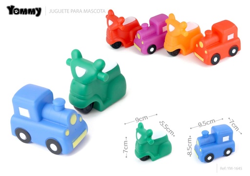 [YM1645] Juguete de vinilo para mascotas motocicleta/tren 9.5*8.5*7 cm/9*5.5*7 cm - Juguetes de goma