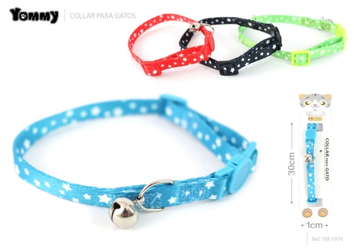 [YM1974] Collar para gato con diseño de estrellas 1.0x30cm