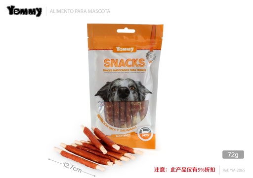 [YM2065] Alimentos para mascotas - Snacks de carne de pato (12.7cm, 72g) - Juguetes y alimentos para perros