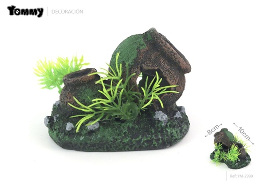 [YM2999] Decoración barril de acuario 10*8*8 cm - Decoraciones para acuarios