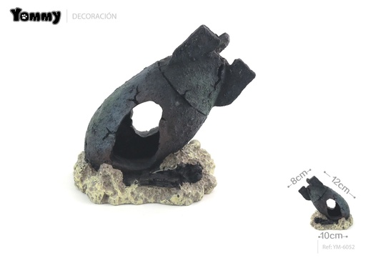 [YM6052] Decoración misil de acuario 12x8x10 cm - Accesorios de acuario