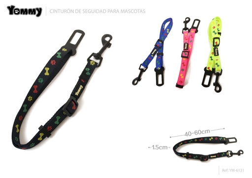 [YM6131] Cinturón de coche para perro 1.5cm*40-60cm - Accesorios para el automóvil