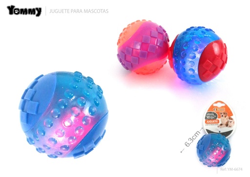 [YM6674] Juguete TPR bola + LED 6.3 cm - Juguetes para mascotas