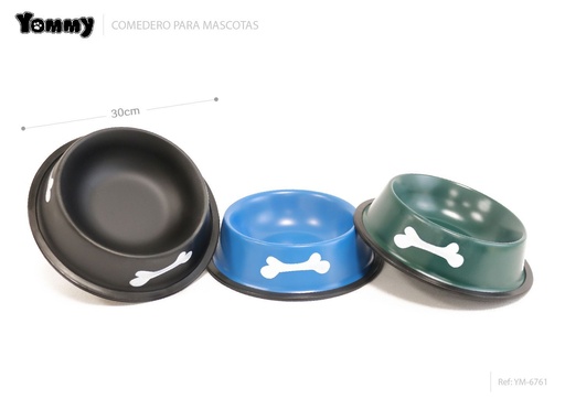 [YM6761] Comedero de acero inoxidable para mascotas 30 cm - Accesorios para mascotas