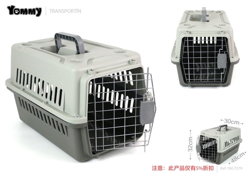 [YM7279] Transportín para mascotas (gris) 48x32x30 cm - Transporte para mascotas