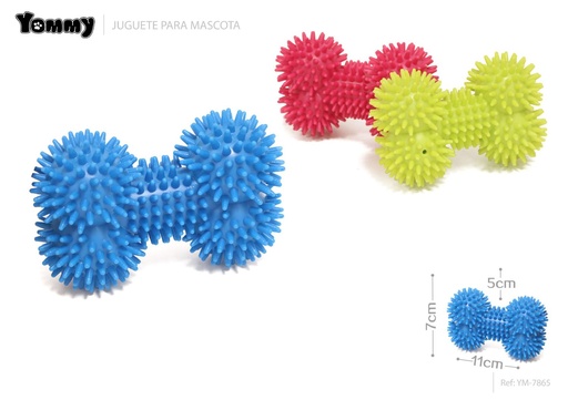 [YM7865] Juguete para mascotas en forma de hueso con espinas 11x7x5cm - Juguete TPR para mascotas