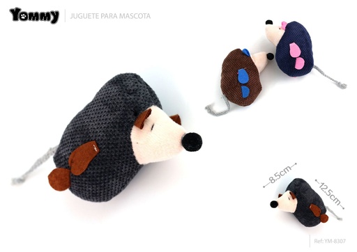 [YM8307] Juguete peluche ratón 12.5x8.5 cm - Juguetes para mascotas