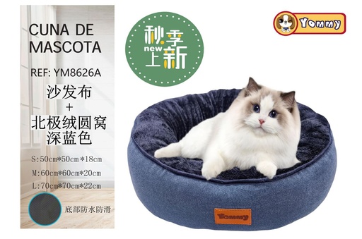 [YM8626A] Cuna de perro 3 piezas color azul - Camas para mascotas de lujo