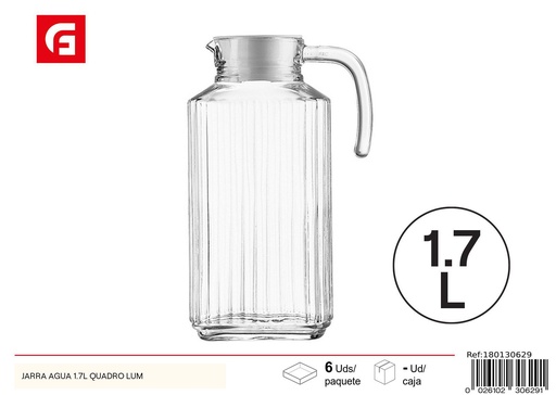 [180130629] Jarra de agua QUADRO 1.7L - Botellas y jaras de vidrio y cerámica