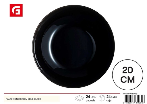 [180189931] Plato hondo ZELIE negro 20 cm - Vajilla de cerámica