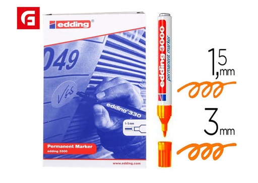 [153842712] Marcador EDDING 3000 naranja - Artículos de papelería 