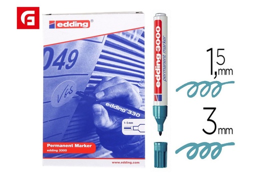 [153842720] Marcador EDDING 3000 azul turquesa - Artículos de papelería 