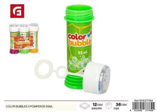 [161637784] Color Bubbles 3 Pomperos 55ML - Juguetes de verano