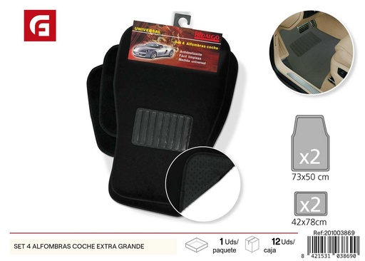 [201003869] Set de 4 alfombrillas para coche extra grandes - Accesorios para coches