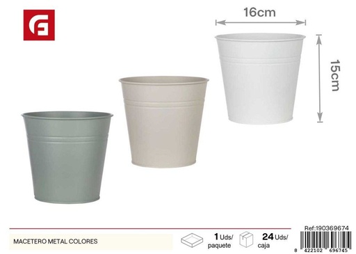 [190369674] Macetero de metal colores - Jardín y macetas decorativas