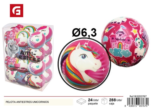 [163203767] Pelota antiestrés unicornios - Juguete divertido con diseño de unicornio