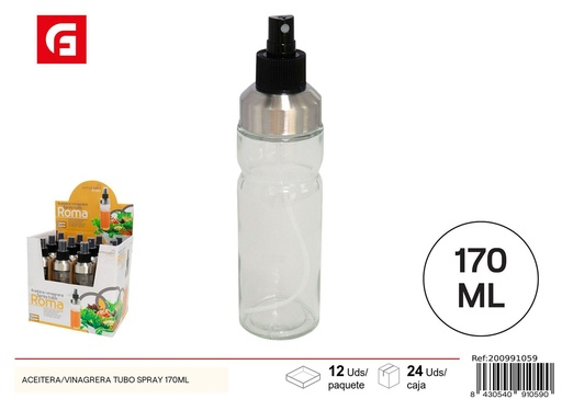 [A002598] Aceitera/vinagrera con spray 170 ml - Vidrio