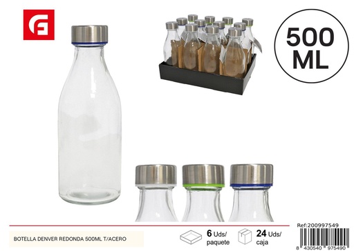 [200997549] Botella redonda de acero Denver 500 ml - Utensilio de cocina