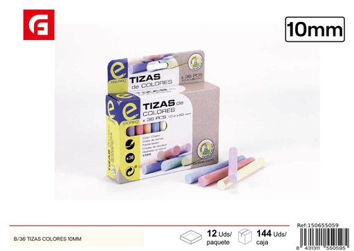 [150655059] Tizas de colores 10mm B/36 - Material escolar