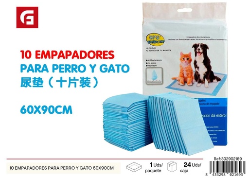 [302902169] EMPAPADORES PARA PERRO Y GATO 10 UNIDADES 60X90CM - Accesorios para mascotas