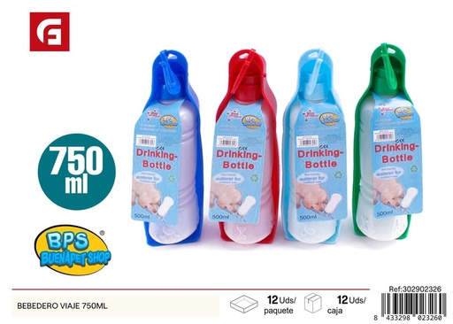 [302902326] Bebedero de viaje 750 ml - Accesorios para mascotas