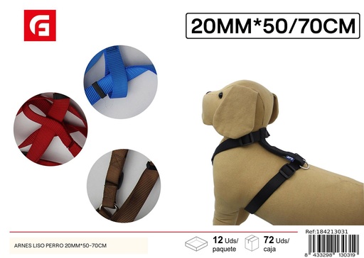 [184213031] Arnés liso para perro 20 mm x 50-70 cm - Accesorios para mascotas y arneses