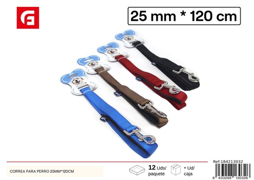 [184213032] Correa para perro 25 mm x 120 cm - Accesorios para mascotas y correas