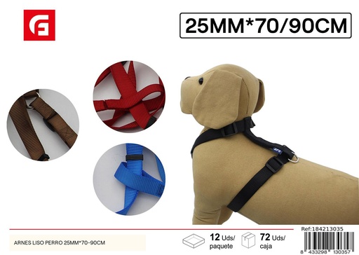 [184213035] Arnés liso para perro 25 mm x 70-90 cm - Accesorios para mascotas y arneses