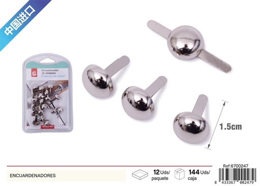 [6700247] Encuadernadores metálicos 20pcs - Papelería
