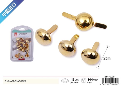 [6700251] Encuadernadores metálicos 15pcs dorado - Papelería