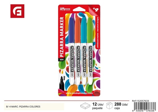 [152057633] Marcadores para pizarra colores 4 piezas - Material escolar y útiles