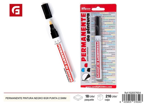 [152057654] Marcador permanente color negro 6 g - Material escolar