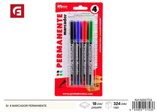 [152057723] SET DE 4 MARCADORES PERMANENTES - Material escolar y de oficina