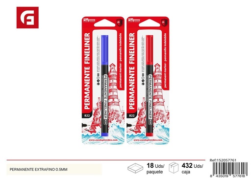 [152057761] Marcador permanente extrafino 0.5MM - Papelería
