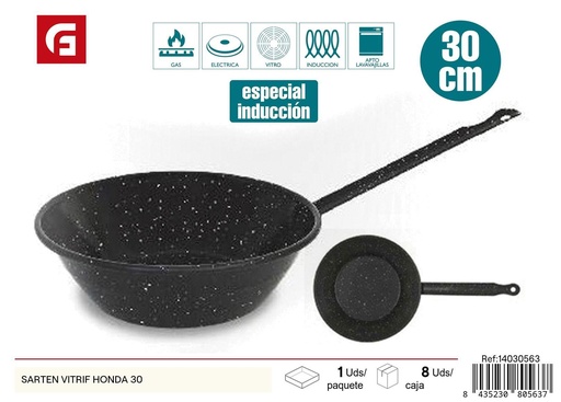 [14030563] Sartén vitrif honda de 30 cm - Utensilio de cocina para freír