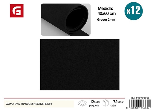 [153895068] GOMA EVA 40*60CM NEGRO.PN556 - Material de manualidades y goma eva