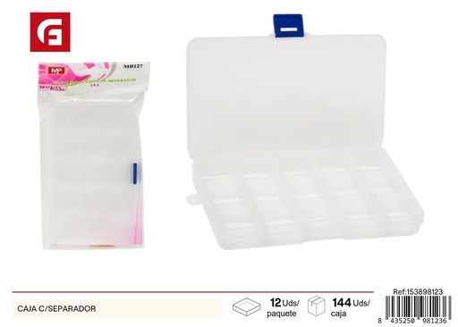 [153898123] Caja plástica con separador - Organización del hogar