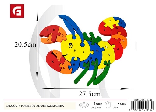 [204694241] Puzzle de madera langosta 26 - Juguetes educativos