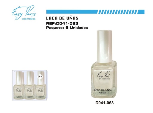[D041-063] Esmalte de uñas BLANC/PERLA 6/U - Cosméticos