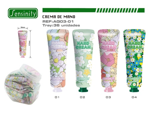 [AQ03-01] Crema hidratante para manos (36 uds) - Hidratantes y productos de cuidado personal