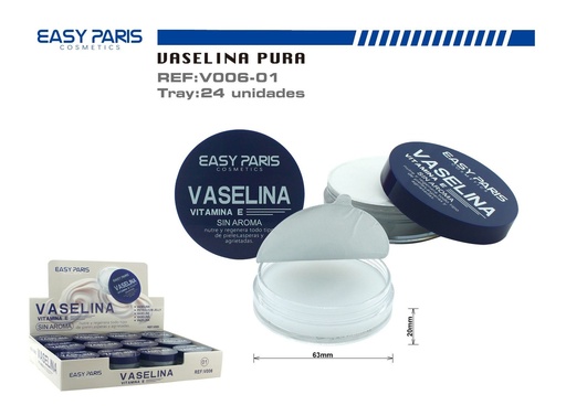 [V006-01] Vaselina sin aroma 15g 24/u - Productos de cuidado labial