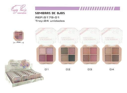 [S179-01] Sombra de ojos 4 colores 24/U - Cosméticos