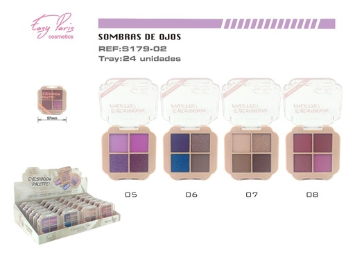 [S179-02] Sombra de ojos 4 colores 24/U - Cosméticos