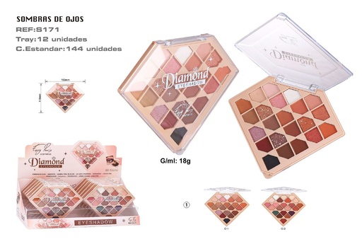 [S171-01] Paleta de sombras de ojos Diamond S 12/U - Productos de maquillaje