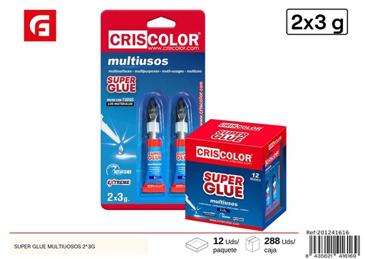 [201241616] Pegamento multiuso Super Glue 2x3g - Adhesivo en blister