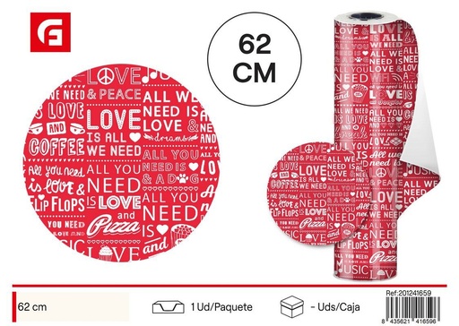 [201241659] Papel regalo decorado 62cm - Materiales para envolver regalos
